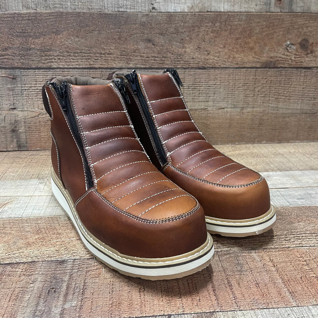 Men's Light Weight Steel Toe Double Density Sole Zipper Work Boot Oil and Water Resistant Est. 337