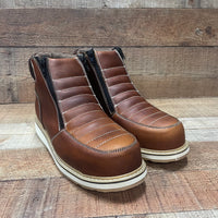 Men's Light Weight Steel Toe Double Density Sole Zipper Work Boot Oil and Water Resistant Est. 337