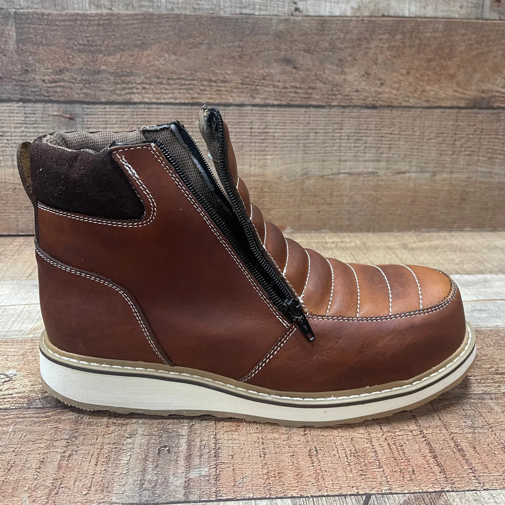Men's Light Weight Steel Toe Double Density Sole Zipper Work Boot Oil and Water Resistant Est. 337