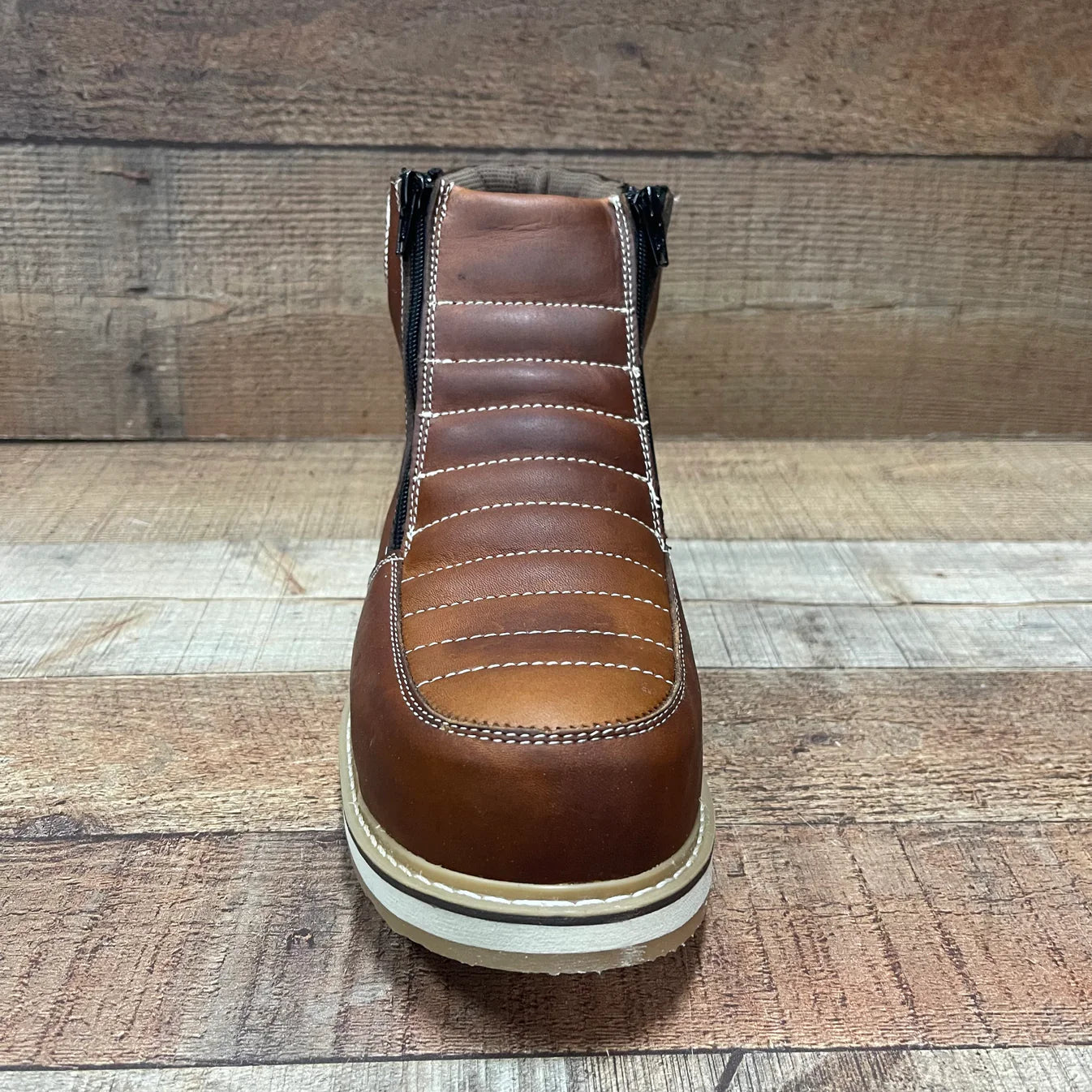 Men's Light Weight Steel Toe Double Density Sole Zipper Work Boot Oil and Water Resistant Est. 337