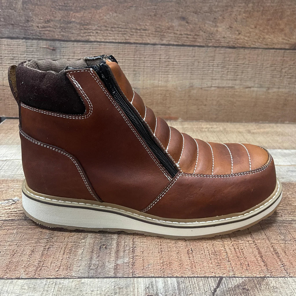 Men's Light Weight Steel Toe Double Density Sole Zipper Work Boot Oil and Water Resistant Est. 337