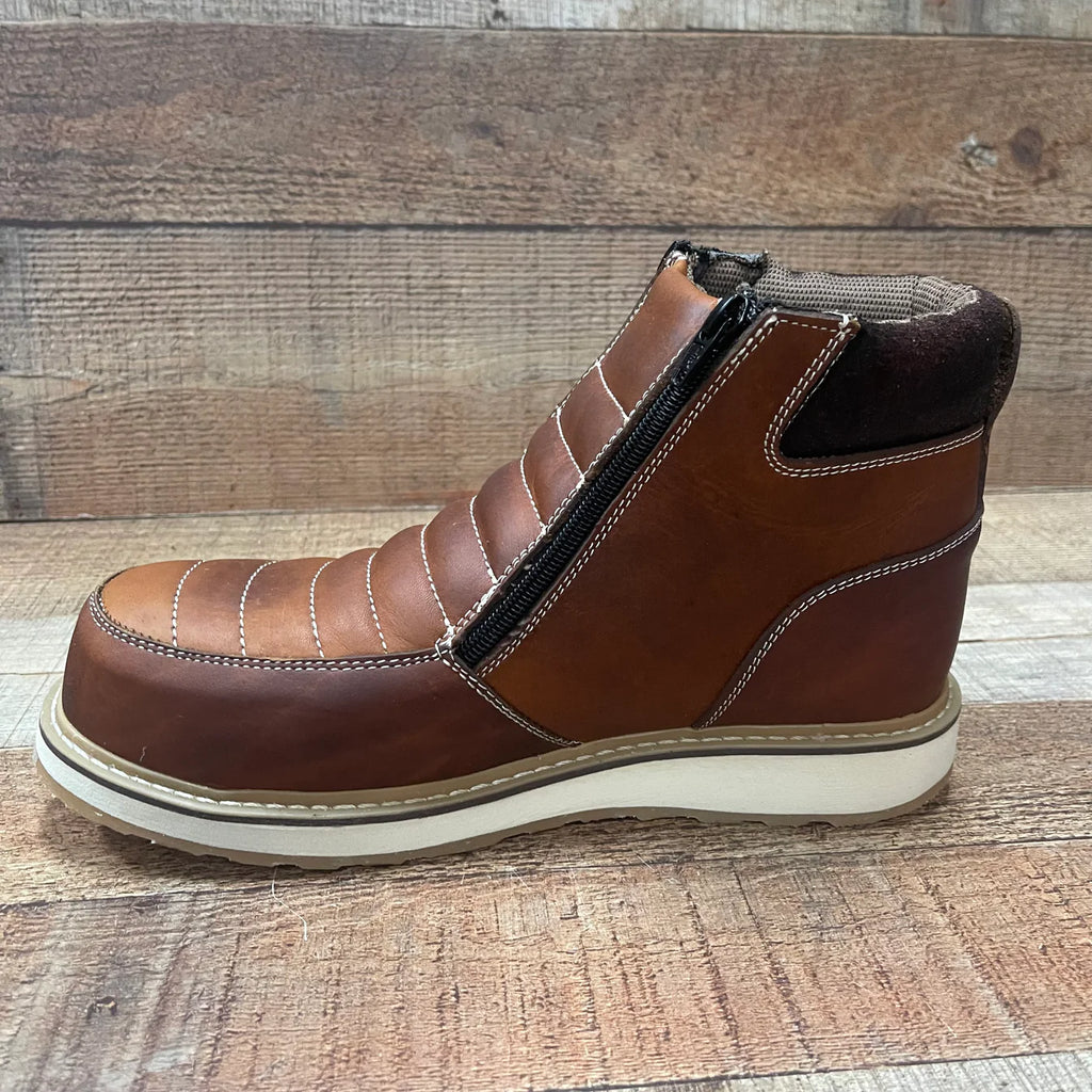 Men's Light Weight Steel Toe Double Density Sole Zipper Work Boot Oil and Water Resistant Est. 337