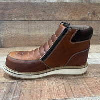 Men's Light Weight Steel Toe Double Density Sole Zipper Work Boot Oil and Water Resistant Est. 337