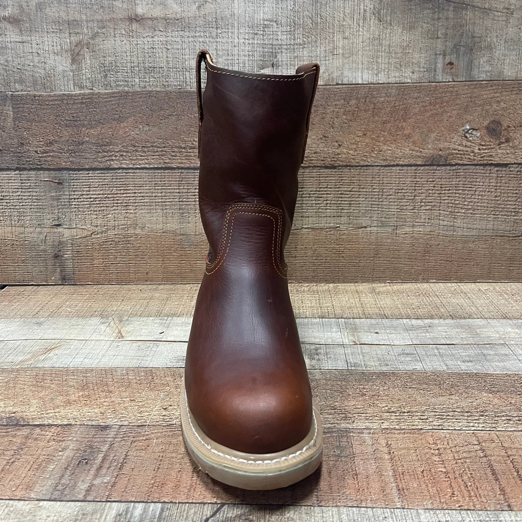 Men's Work Boots Light Pull On Genuine Leather Resistant Round Toe Durable Est. 104/105