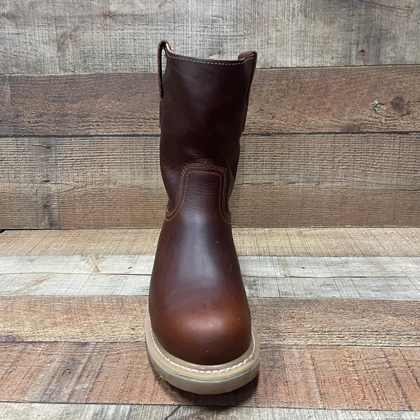 Men's Work Boots Light Pull On Genuine Leather Resistant Round Toe Durable Est. 104/105