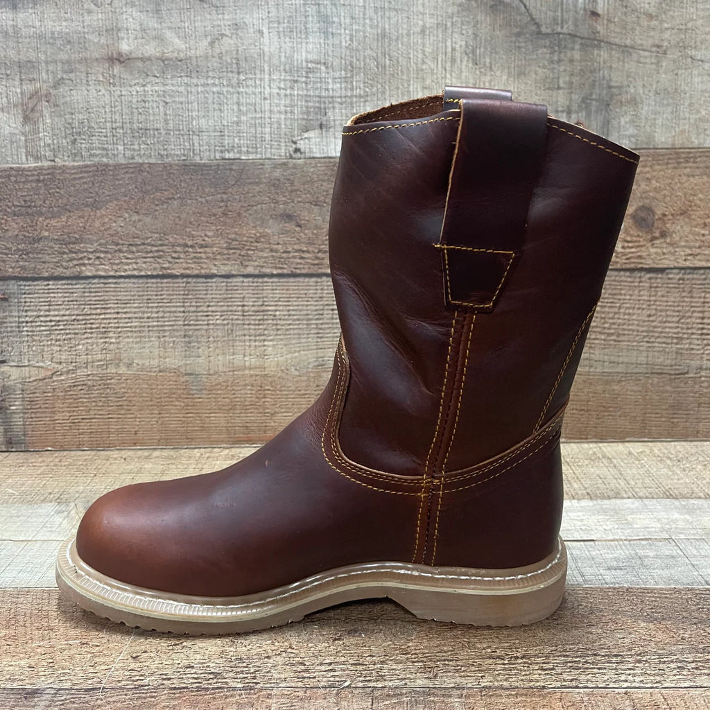 Men's Work Boots Light Pull On Genuine Leather Resistant Round Toe Durable Est. 104/105