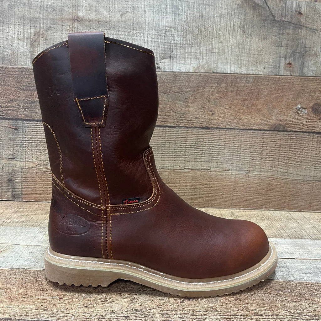 Men's Work Boots Light Pull On Genuine Leather Resistant Round Toe Durable Est. 104/105