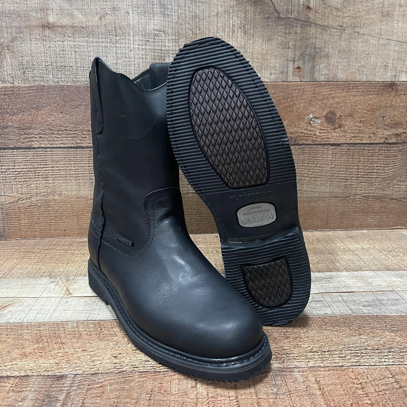 Men's Work Boots Ruper Genuine Leather Oil Water Resistant Est. 300 Black