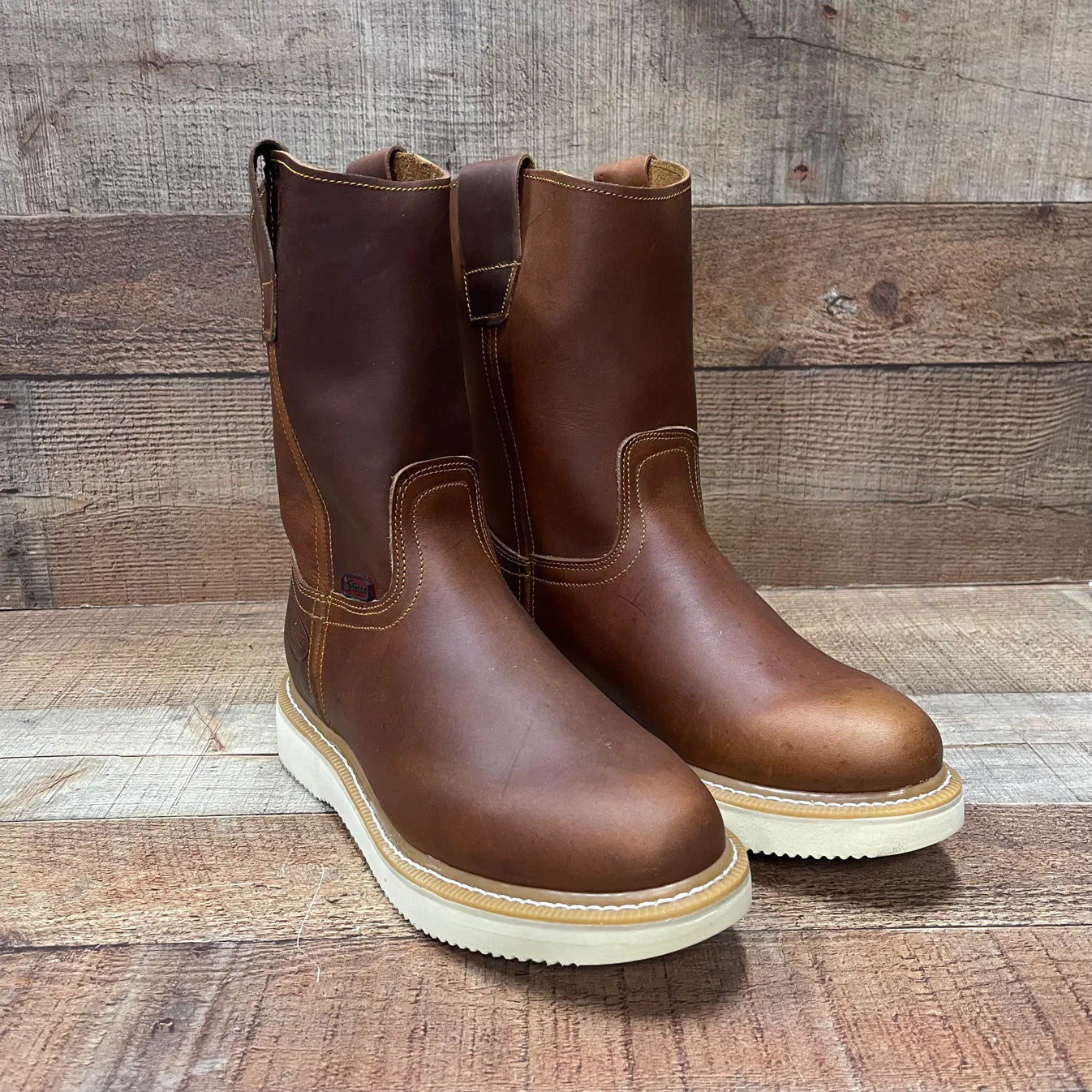 Men's Lightweight Work Boots Genuine Leather Oil Water Resistant Est. J06