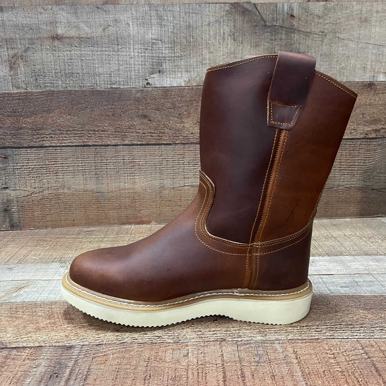 Men's Lightweight Work Boots Genuine Leather Oil Water Resistant Est. J06