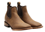 Women´s Silverton Ellie All Leather Wide Square Toe Short Boots-Tobacco