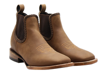 Women´s Silverton Ellie All Leather Wide Square Toe Short Boots-Tobacco