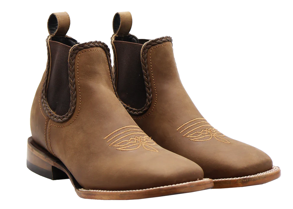 Women´s Silverton Ellie All Leather Wide Square Toe Short Boots-Tobacco