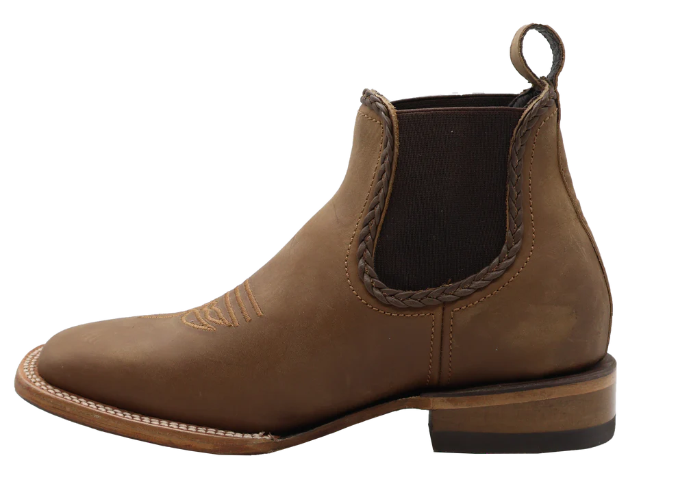 Women´s Silverton Ellie All Leather Wide Square Toe Short Boots-Tobacco