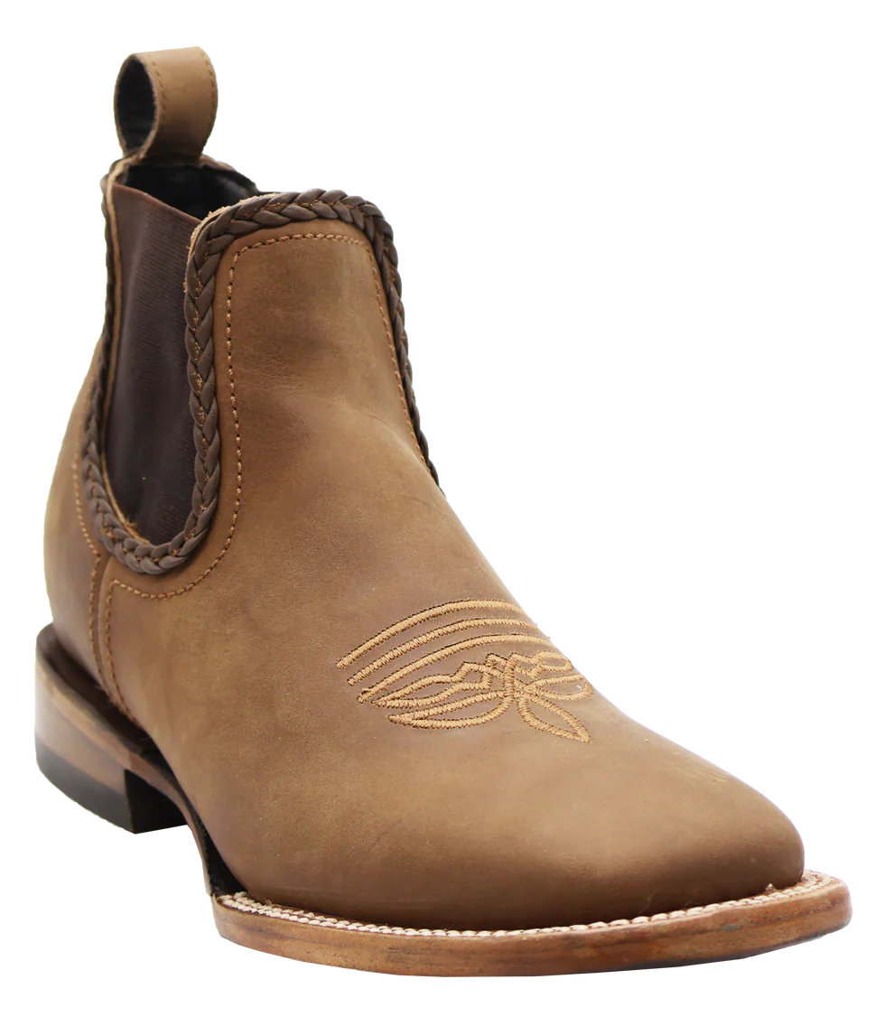 Women´s Silverton Ellie All Leather Wide Square Toe Short Boots-Tobacco