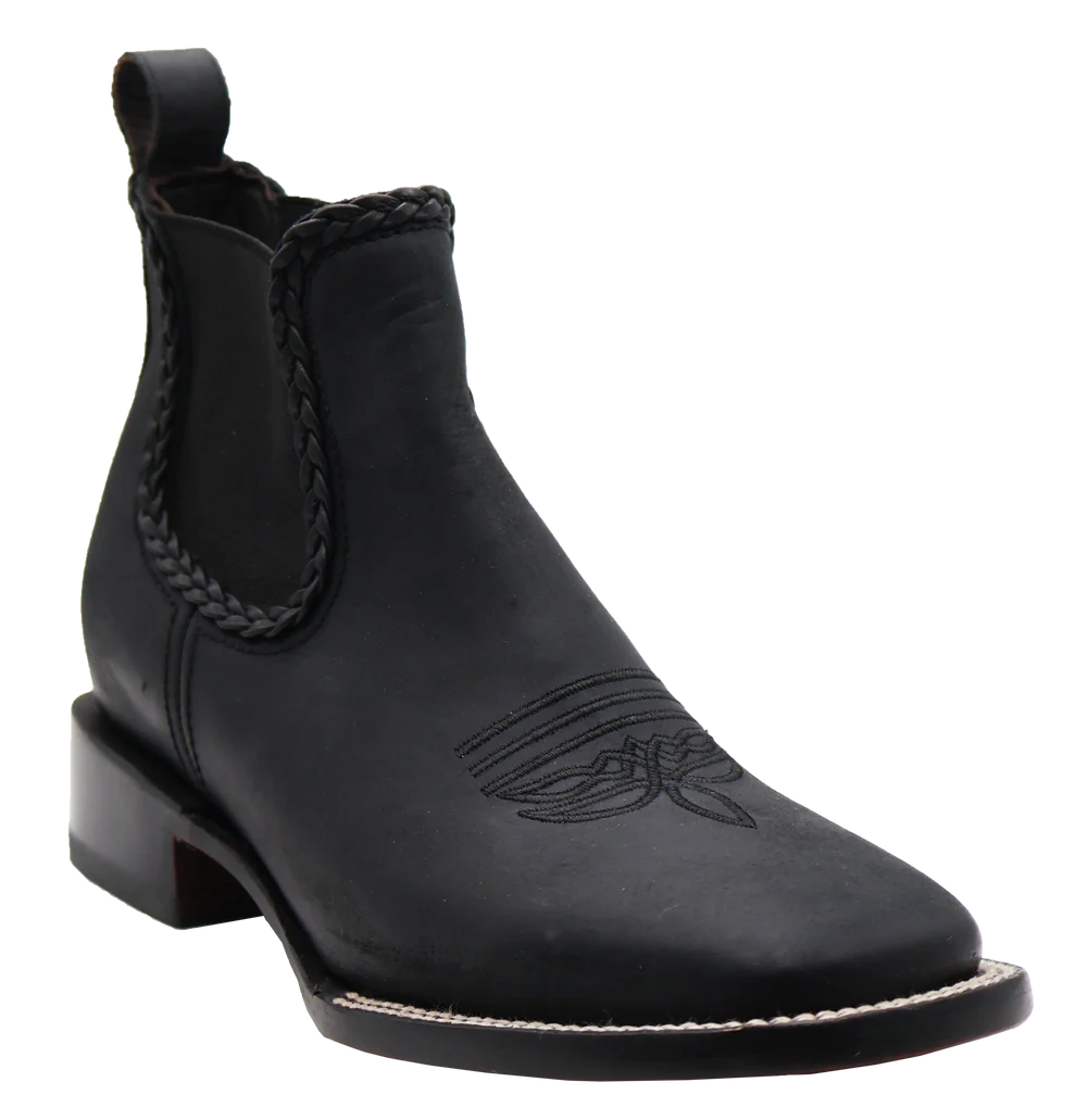 Women´s Silverton Ellie All Leather Wide Square Toe Short Boots-Black
