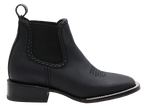 Women´s Silverton Ellie All Leather Wide Square Toe Short Boots-Black