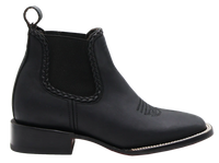 Women´s Silverton Ellie All Leather Wide Square Toe Short Boots-Black