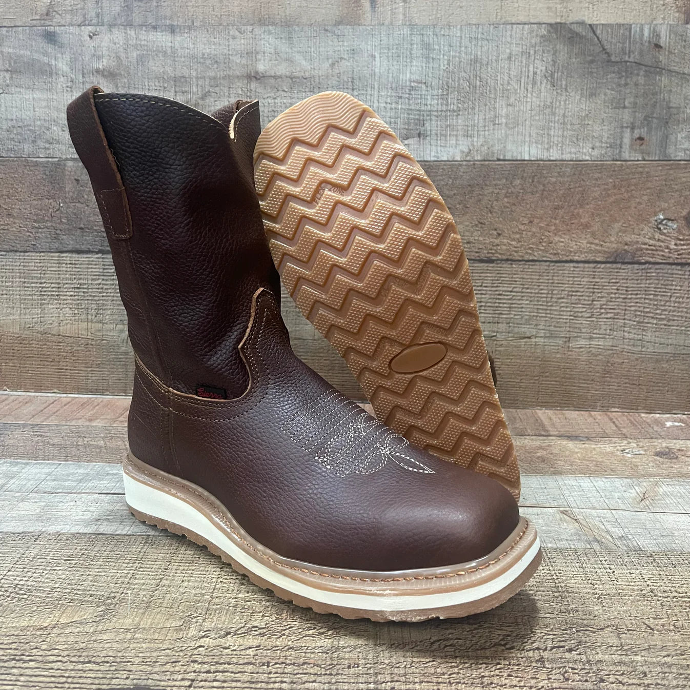 Men's Square Steel Toe Cowboy Style Double Density Sole Work Boot Est. B-34