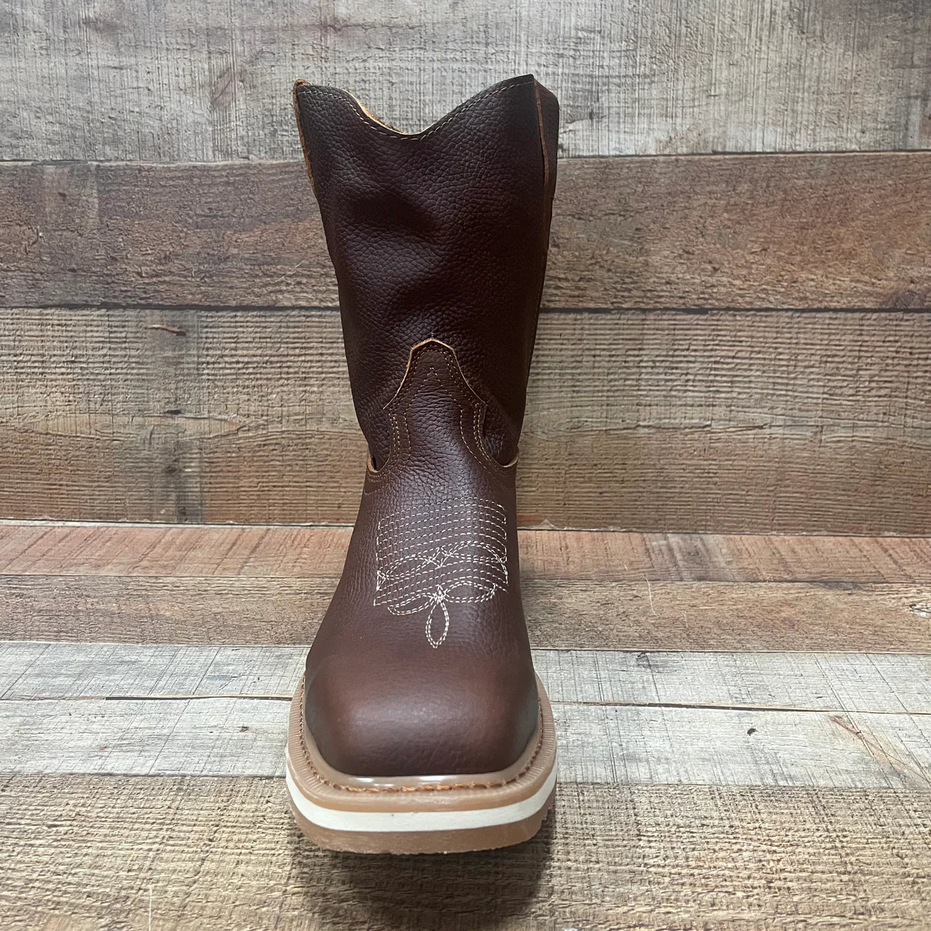 Men's Square Steel Toe Cowboy Style Double Density Sole Work Boot Est. B-34