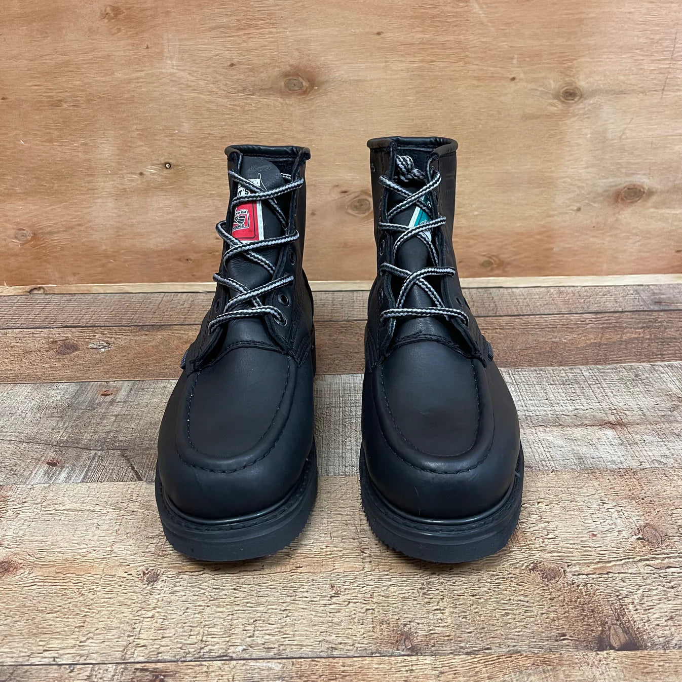Men's Work Boots Genuine Leather Oil Water Resistant Strong and Light Weight Soles Est. 250 Black