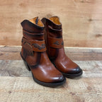 Women's Ankle Cowgirl Western Genuine Leather High Heel Boots with Zipper Est. 910