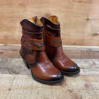 Women's Ankle Cowgirl Western Genuine Leather High Heel Boots with Zipper Est. 910