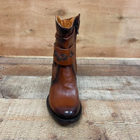 Women's Ankle Cowgirl Western Genuine Leather High Heel Boots with Zipper Est. 910