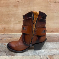 Women's Ankle Cowgirl Western Genuine Leather High Heel Boots with Zipper Est. 910
