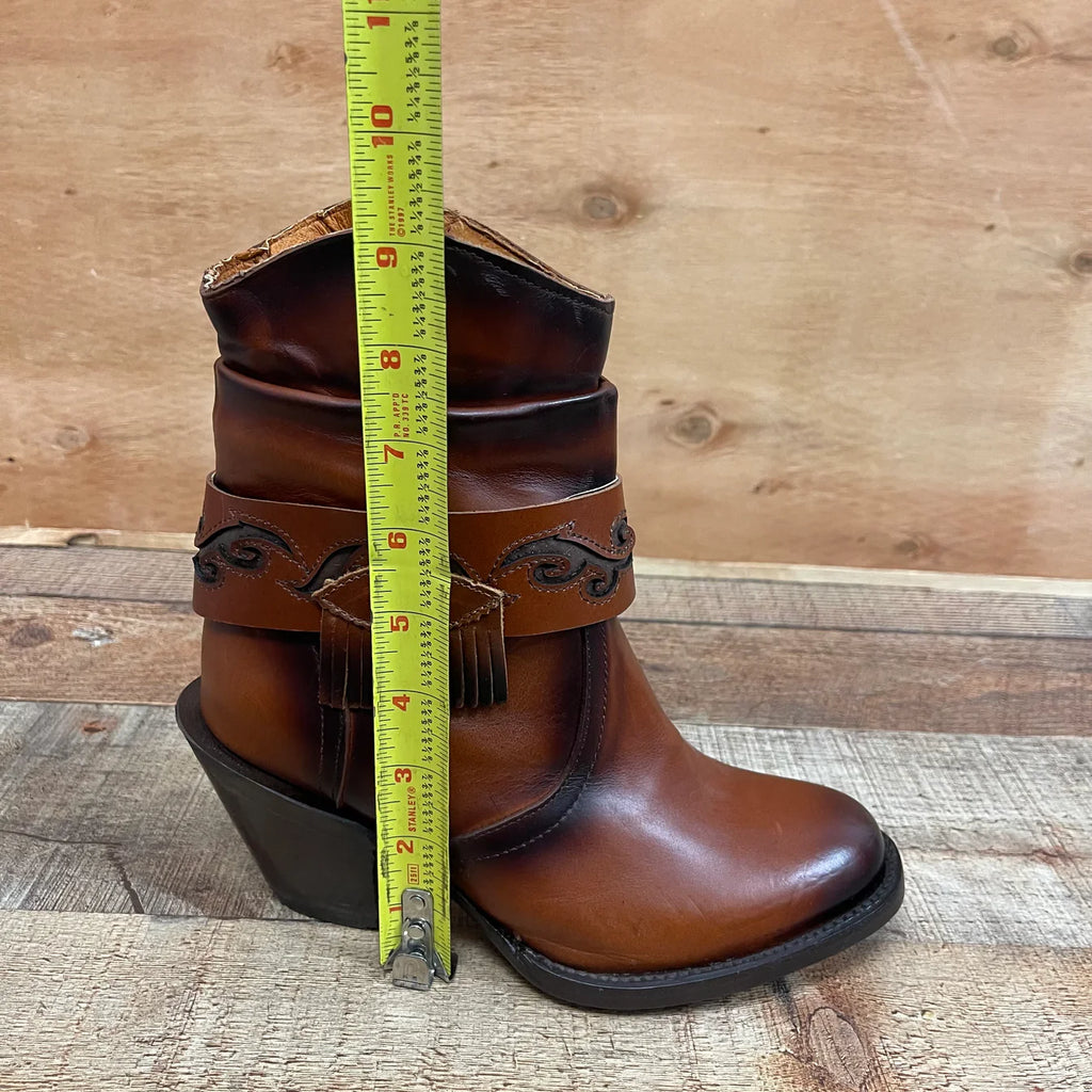 Women's Ankle Cowgirl Western Genuine Leather High Heel Boots with Zipper Est. 910