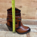 Women's Ankle Cowgirl Western Genuine Leather High Heel Boots with Zipper Est. 910