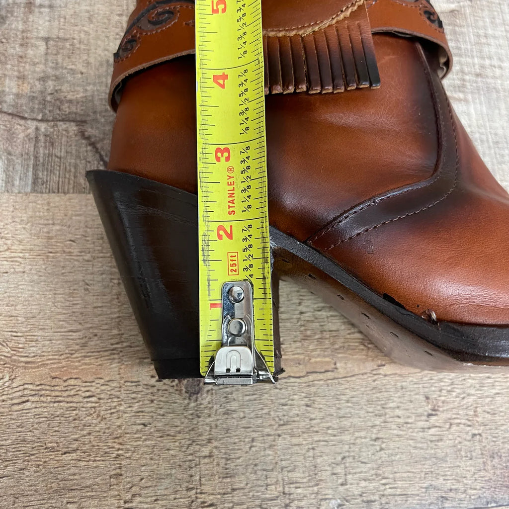 Women's Ankle Cowgirl Western Genuine Leather High Heel Boots with Zipper Est. 910