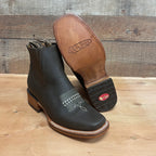 Men's Western Rodeo Ankle Boot Leather Sole Embroidered Design Genuine Crazy Leather