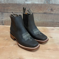 Men's Western Rodeo Ankle Boot Leather Sole Embroidered Design Genuine Crazy Leather