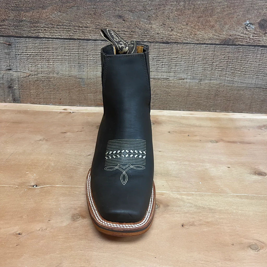 Men's Western Rodeo Ankle Boot Leather Sole Embroidered Design Genuine Crazy Leather
