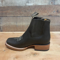 Men's Western Rodeo Ankle Boot Leather Sole Embroidered Design Genuine Crazy Leather
