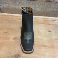Men's Western Rodeo Ankle Boot Leather Sole Embroidered Design Genuine Crazy Leather