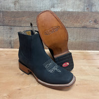 Men's Western Rodeo Ankle Boot Leather Sole Embroidered Design Est. 356