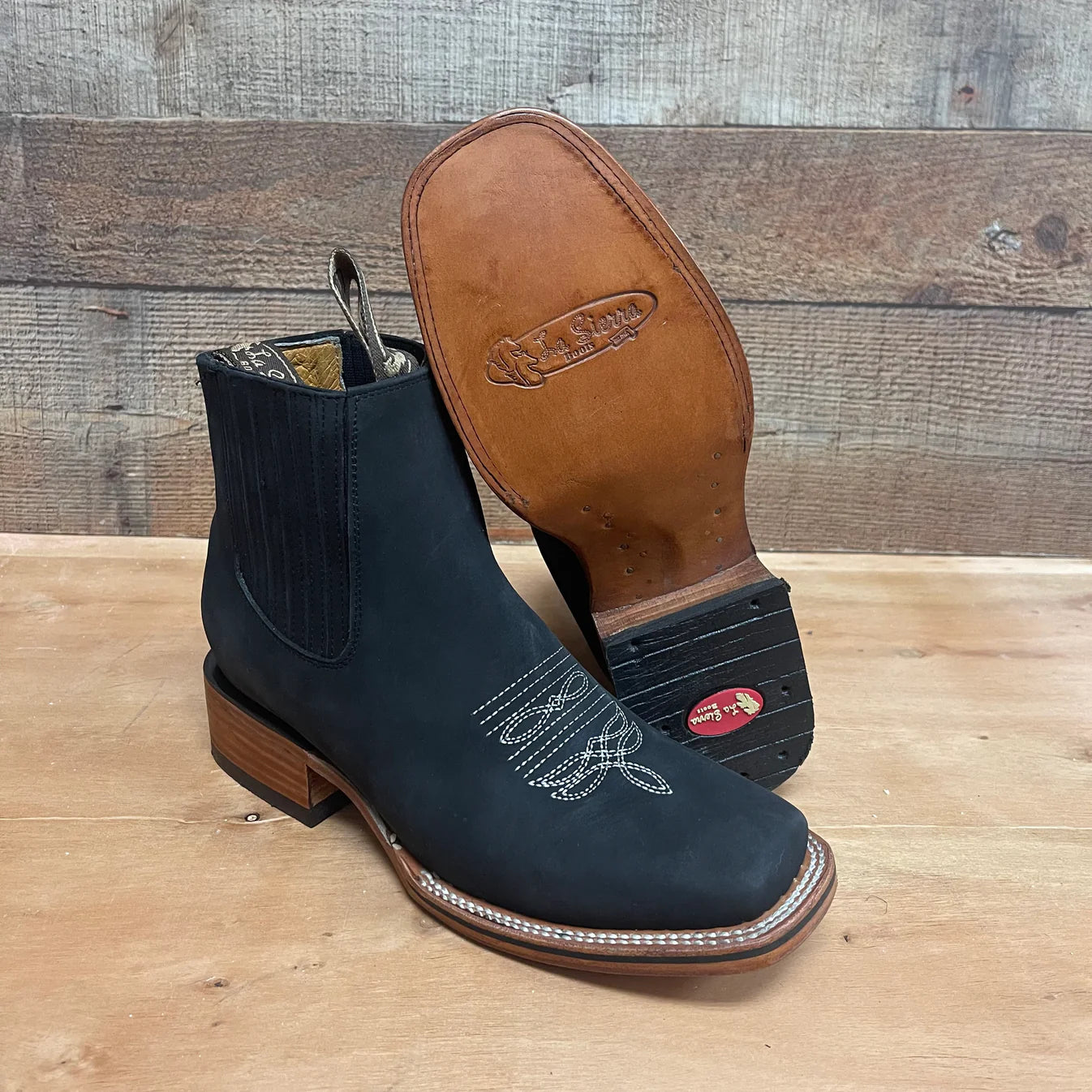Men's Western Rodeo Ankle Boot Leather Sole Embroidered Design Est. 356