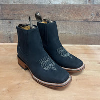 Men's Western Rodeo Ankle Boot Leather Sole Embroidered Design Est. 356