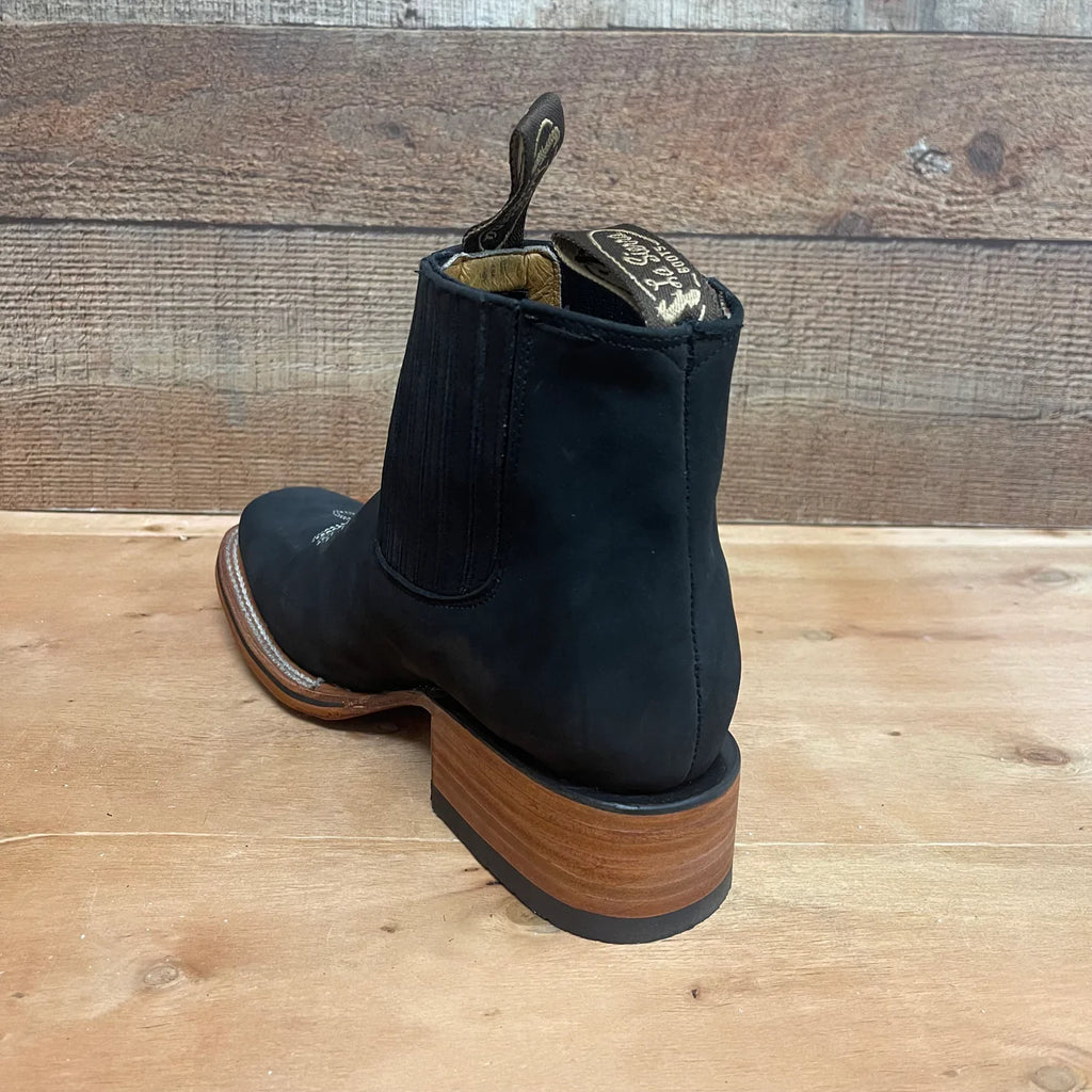 Men's Western Rodeo Ankle Boot Leather Sole Embroidered Design Est. 356