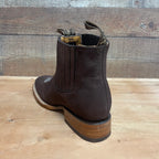 Men's Western Rodeo Ankle Boot Leather Sole Embroidered Est. 712 Moka