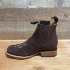 Men's Western Rodeo Ankle Boot Leather Sole Embroidered Est. 712 Moka