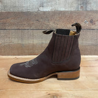Men's Western Rodeo Ankle Boot Leather Sole Embroidered Est. 712 Moka