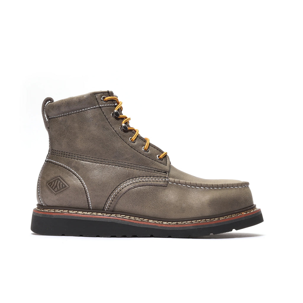 Bonanza Frontier Classic 6” Moc Toe Work Boots – Stone Gray