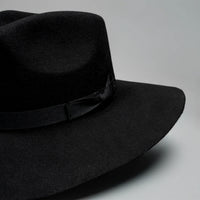 Men’s Rodeo Cartie T50X Indiana Style Texana Cowboy 50% Wool  Felt Hat - Black