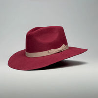 Men’s Rodeo Cartie T50X Indiana Style Texana Cowboy 50% Wool  Felt Hat - Wine