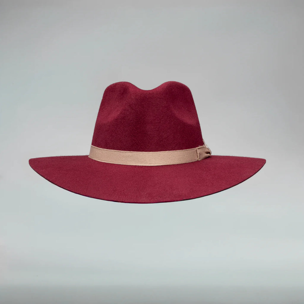 Men’s Rodeo Cartie T50X Indiana Style Texana Cowboy 50% Wool  Felt Hat - Wine