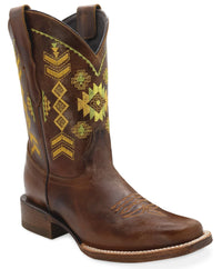 Women´s Silverton Indiana All Leather Wide Square Toe Boots-Honey