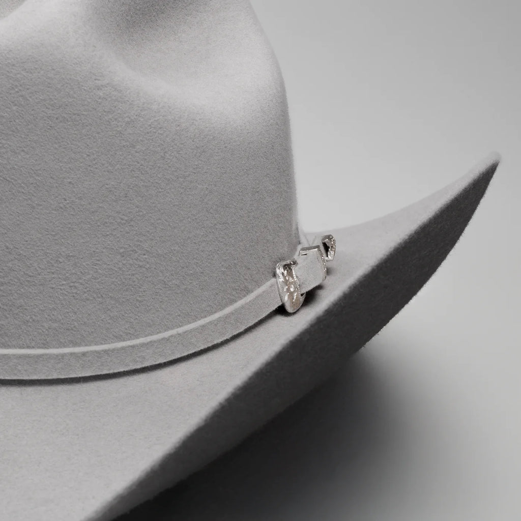 Men’s Rodeo Cartie T50X Julion Style Texana Cowboy Felt Hat - Silver